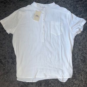 COOFANDY White Linen Style Beach Button Shirt (Sz. XL- SEE SIZE CHART) Brand New